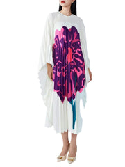 Women Round Neck Batwing Sleeves Dress