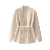 Women Elegant Waist Tie Up Sweater