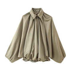 Women's Collar, long sleeved puffy baseball jacket