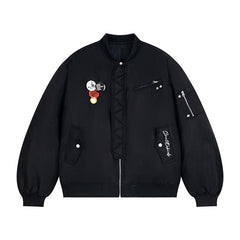 Kids Embroidered Badge Bomber Jacket