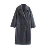 Women Casual Loose Long Woolen Coat
