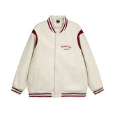 Unisex Casual Light Embroidery Baseball Jacket