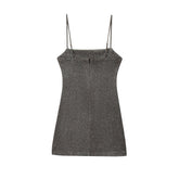 Women Elegant Square Neck Short Dress