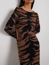 Women Long Sleeve Trendy Leopard Print Dresses