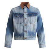 Men Casual Contrast Collar Denim Jacket