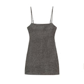 Women Elegant Square Neck Short Dress