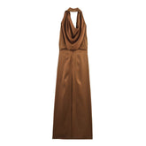 Women Casual Silk Evening Dress
