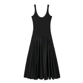 Women Elegant Low Waist Sleek Black Dresses