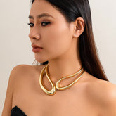 Accessories Women Large Sleek Niche Collar Necklace + Bracelets