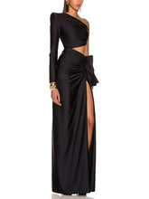 Women Casual Black Off Shoulder Stretch Dress
