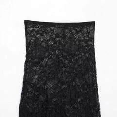 Women Casual Slim Pleated Lace Skirt