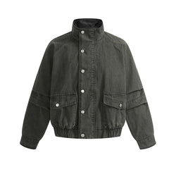 Women Harrington Long Sleeve Splice Jacket