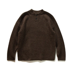Men Casual Knit Buttoned Baseball Collar Sweaters