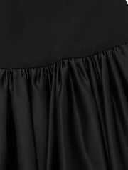 Women Elegant Low Waist Sleek Black Dresses