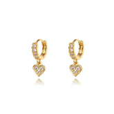 Accessories Elegant 18 Carat Gold Heart Drop Earrings