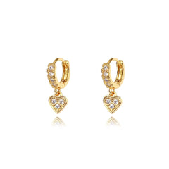 Accessories Elegant 18 Carat Gold Heart Drop Earrings