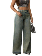 Women Casual High Waist Wide Leg Jeans