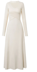Women Casual A-line Long Sleeve Knit Bandage Dress