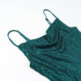 Women Elegant Evening Sequin Strap Dress