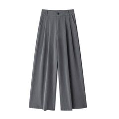 Women Casual Loose Double Pleated Straight Leg Pants