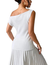 Women Casual Oblique Sleeve Knit Tops