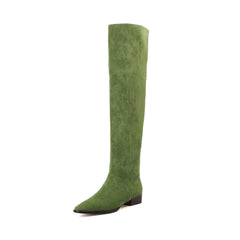 Accessories Women Faux Suede Pleated Boots