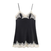 Women Elegant Lace Satin Textured Top