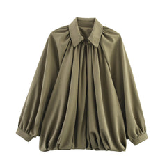 Women's Collar long sleeved puffy jacket