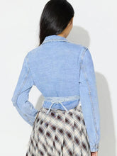 Women Asymmetric Long Denim Top