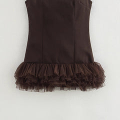 Women Casual Round Collar Sleeveless Short Dress