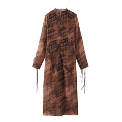 Women Vintage Print Boho Long Dresses