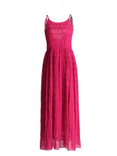 Women Elegant Round Neck Sleeveless Ruffle Dress