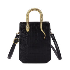 Accessories Stone Pattern Vertical Crossbody Tote PU Handbag