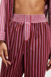 Men Striped Wide Leg Sleepwear Pants