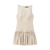 Women Casual Sleeveless Bow Dress