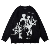 Women Abstract Design Woolen Sweater