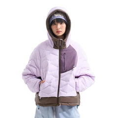 Kids Diamond Stitch Padded Hooded Jackets