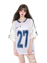 Kids Girls Casual Printed Mesh Baseball T-shirt