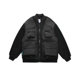 Men Fleece Multi Pocket Bomber Jacket