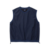 Men Sports Side Zip Retro Crew Neck Vest
