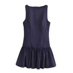 Women Casual Sleeveless Bow Dress
