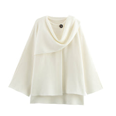 Women Woolen Long Sleeved Cape Coat
