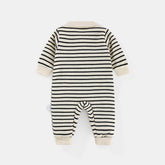 Newborn Boy Baby Striped Bear Lapel Baby Onesie