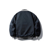 Men Baseball Collar Hooded Cotton Coat with Large Pockets