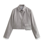 Women Casual Sleeved Shirt and High Waisted Skirt Set