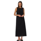Women French Loose Cotton Linen A-Line Dress