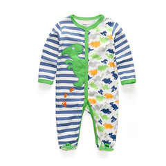 New Born Pure Cotton Double Button Footed Romper