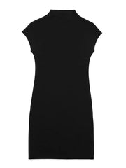 Women Vintage Stretch High Knit Mini Dress