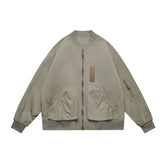 Men Multi-Pocket Loose Bomber Jacket