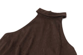 Women Brown Halter Tank Top